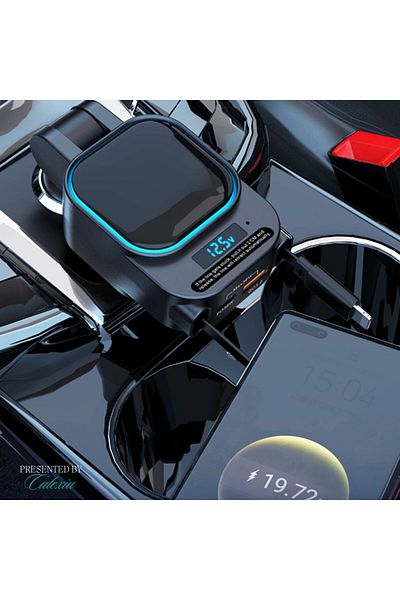 e-Wantay PowerMax 4 in 1 Car Charger, 96W, FM, Type-C & Lightning, USB, Hands-Free, Fast Charge