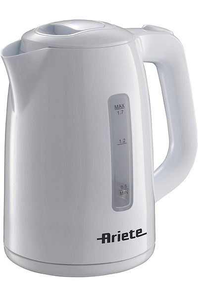 ARIETE Electric Bollitore Cordless Kettle, 1.7 Capacity, Auto Shut Off, Plastic, White (by De'longhi Group)