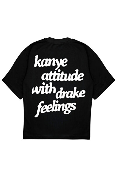 SVART WEAR تي شيرت DRAKE FEELINGS مقاس كبير، موقف كاني مع مشاعر دريك