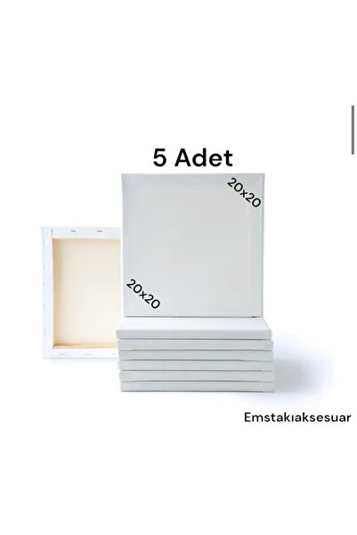 Ems Takı Aksesuar 5 adet 20x20 resim tuvali arkadan zımbalı kaliteli tuval öğ...