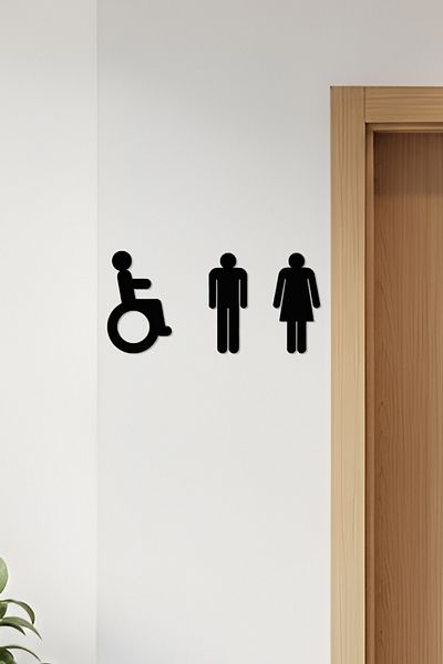 oalpo Wc Sign, Toilet Sign, Women Men Sign, Directional Signs