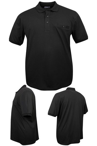 marufshop Men's Large Size 115 - 155 Kilograms Suitable Size Lycra Pique Polo Neck Pocket T-Shirt