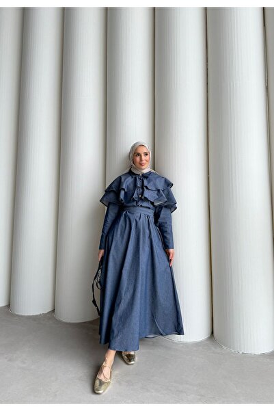 By Merve Serin LAMİYA FIRFIR DETAYLI ELBİSE