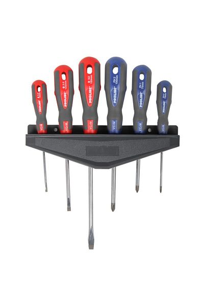PROLINE Cr-Va-Mo Soft-Touch Handle Screwdriver Set - 6P.