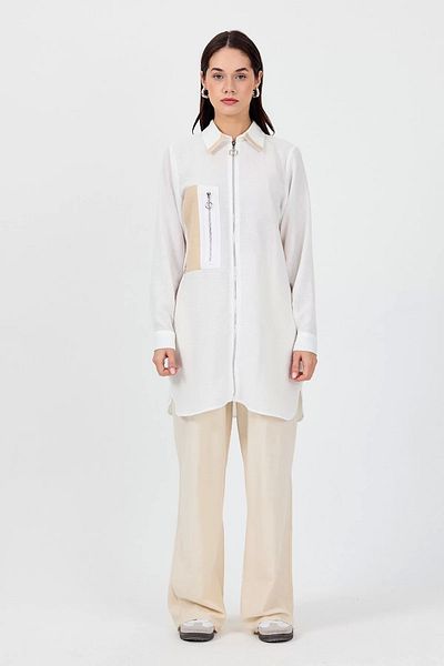jenisse Wear-And-Wear Linen Hijab Tunic White 2422104