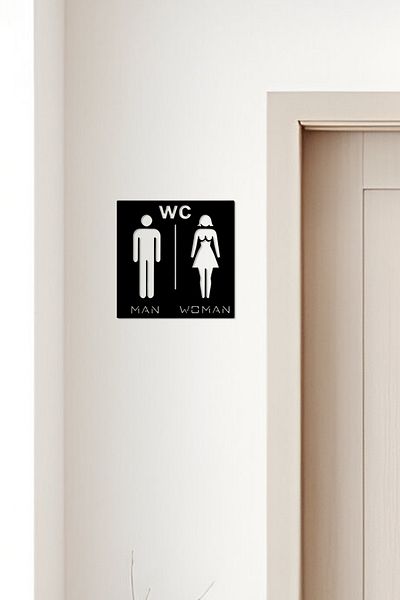 oalpo Wc Sign, Toilet Sign, Women Men Sign, Directional Signs