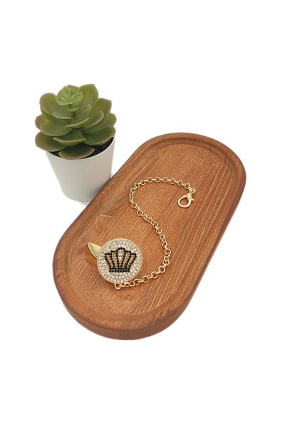 Serap Yılmaz Sahi Plated Crystal Stone Baby Pacifier Chain - 0235