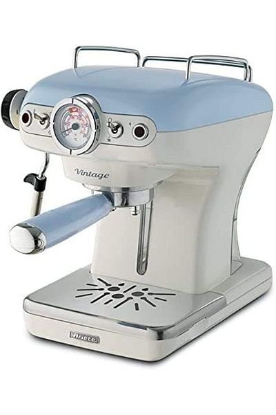 ARIETE 1389/15 Retro Style Espresso Machine, Barista Coffee Maker Blue