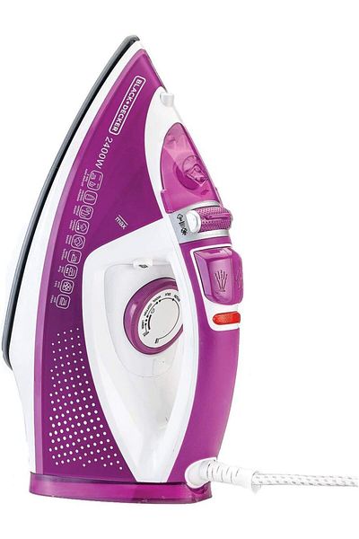 Black&Decker BLACK+DECKER Steam Iron, 2400W, Ceramic Soleplate, 2-Way Auto Shutoff, Variable Steam Control