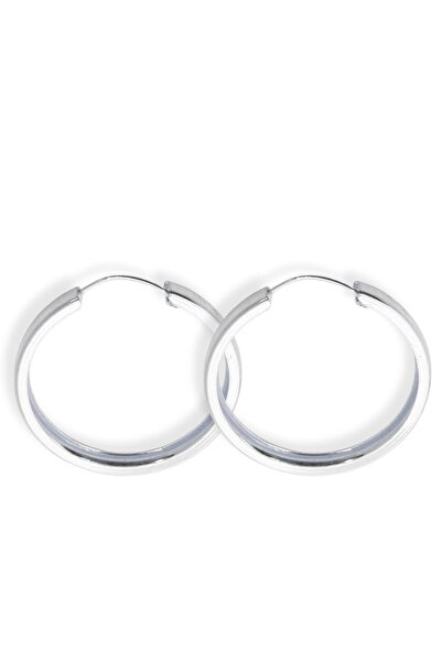 oya silver Enli Gümüş Halka Küpe – 6mm Kalınlık-4.5x4.5cm