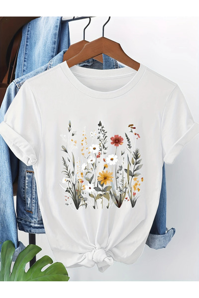 Usaspor تي شيرت نسائي برقبة دائرية - تي شيرت مصنوع من القطن الفاخر بنسبة 100%...