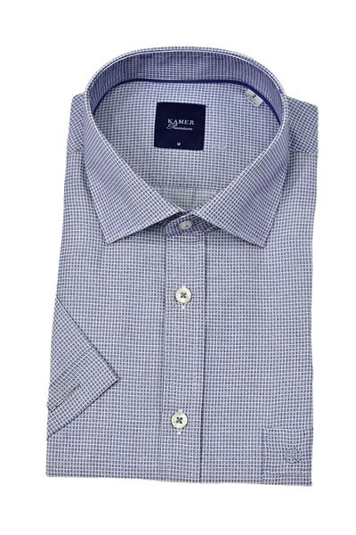 KAMER Men's Classic Piti Square Short Sleeve Shirt 9399 Bgl-St04577