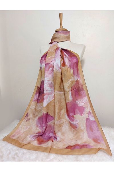 istanbul prensesleri Pattern Watercolor Crepe Cotton Shawl High Quality, Fine Texture Soft Chiffon
