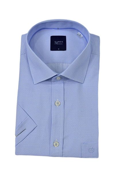 KAMER Men's Classic Piti Square Short Sleeve Shirt 9399 Bgl-St04577