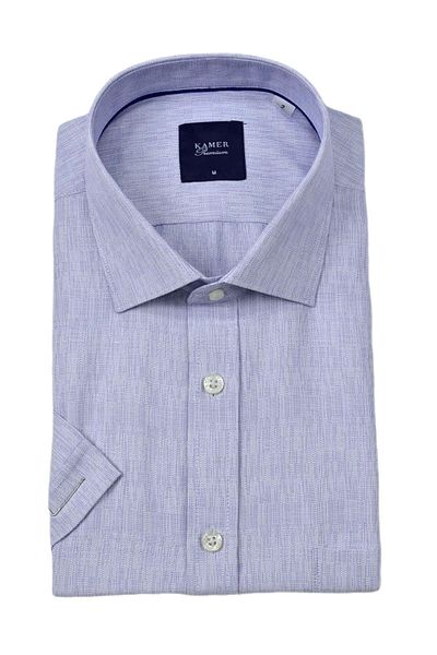 KAMER Men's Classic Striped Short Sleeve Shirt 9493 Bgl-St04580