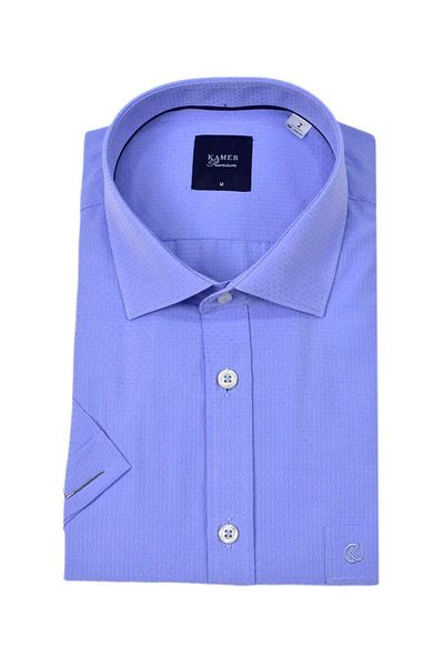 KAMER Men's Classic Dobby Short Sleeve Shirt 9402 Bgl-St04575