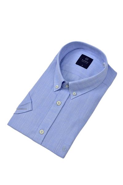 KAMER Men's Classic Short Sleeve Shirt Cotton 9415 Bgl-St04581