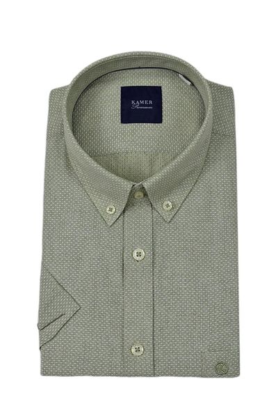 KAMER Men's Classic Dobby Short Sleeve Shirt 9362 Bgl-St04576