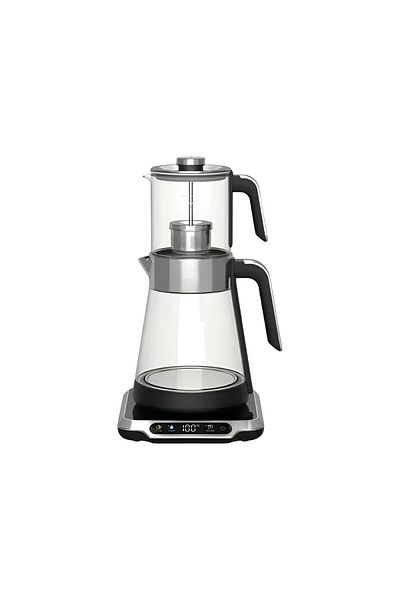 MEBASHI 2 in 1 Electric Glass Tea Maker & Kettle – 1.7L, Temp Control, Digital Display, Clear Design