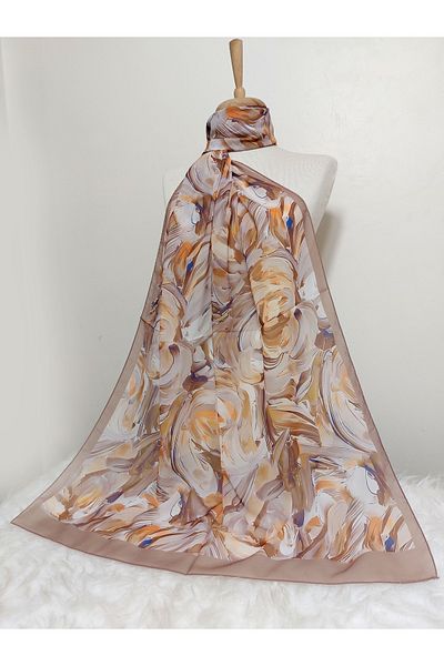 istanbul prensesleri Patterned Watercolor Crepe Chiffon Shawl High Quality, Fine Texture Soft Chiffon
