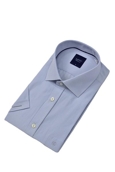 KAMER Men's Classic Dobby Short Sleeve Shirt 9402 Bgl-St04575