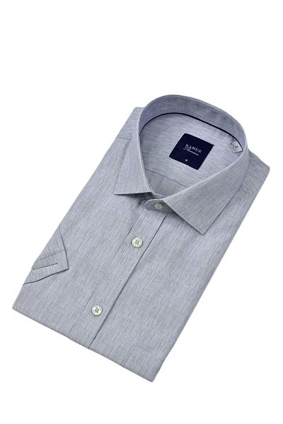 KAMER Men's Classic Striped Short Sleeve Shirt 9493 Bgl-St04580