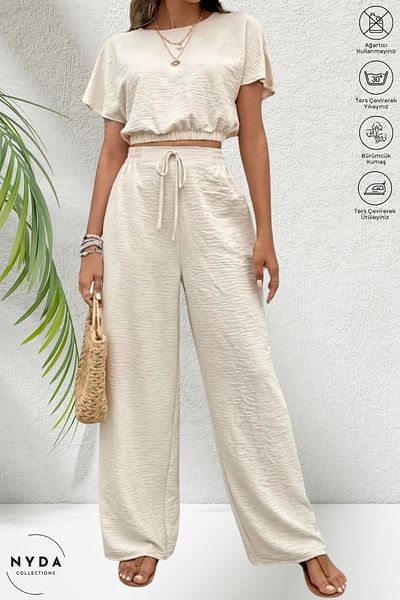 Nyda Collections Women's Bürümcük Crop Pants Set