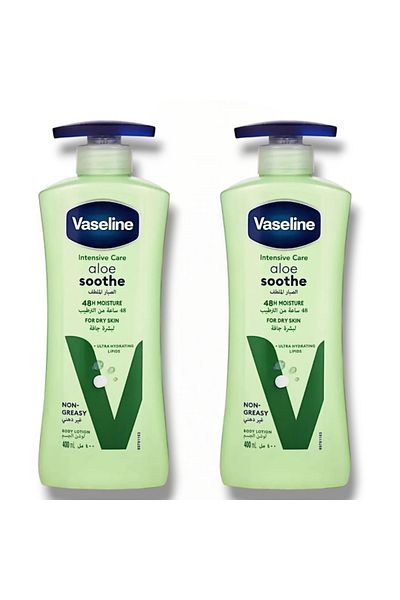 Vaseline Vaseline Intensive Care Soothing Aloe Vera Lotion 400ml 2-Pack
