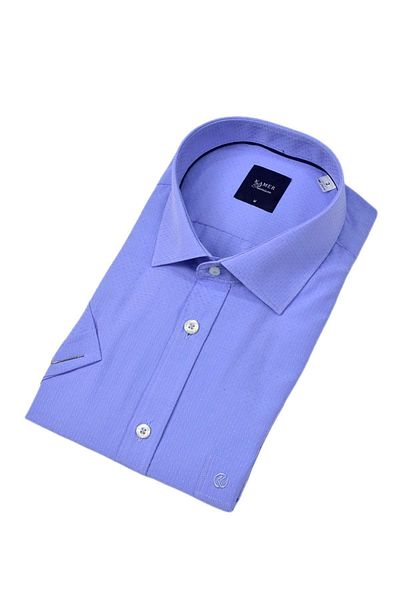 KAMER Men's Classic Dobby Short Sleeve Shirt 9402 Bgl-St04575