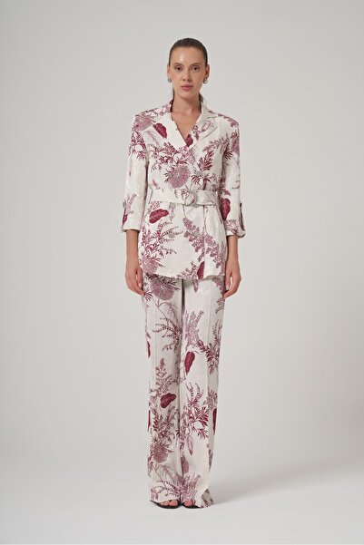 UTOPIAN Yırtmaç Detaylı Desenli Ceket