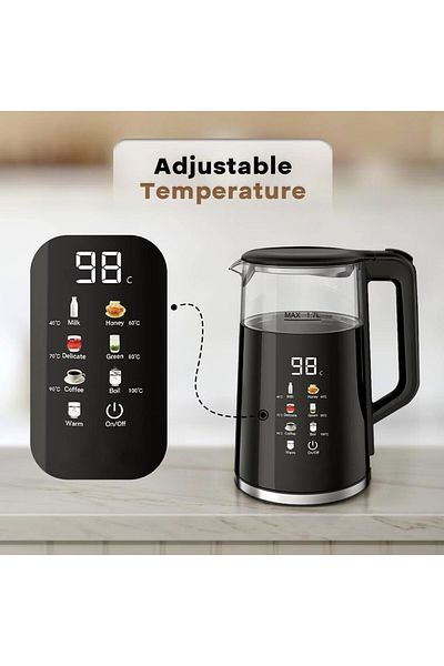 Sanford Digital Electric Kettle 1.7L – 7 Presets, Touch Control, Keep Warm – For Tea, Coffee, Milk & More