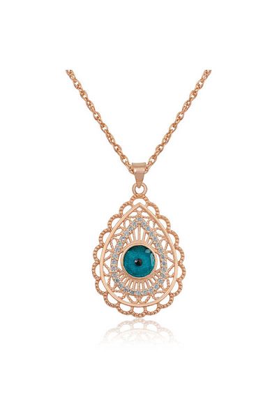 Skygo Silver Drop Evil Eye Necklace