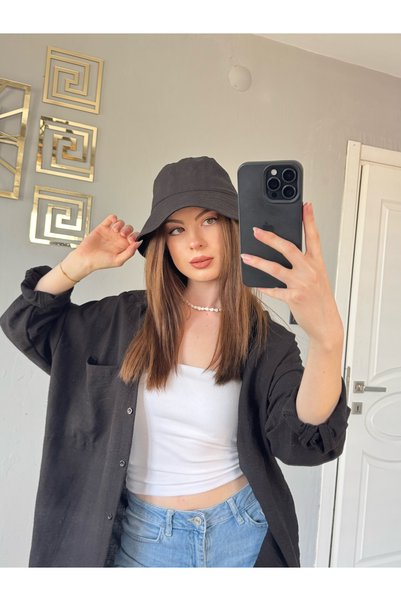 FASİON Black Women's Bucket Hat - Summer Trend Stylish Bucket Hat