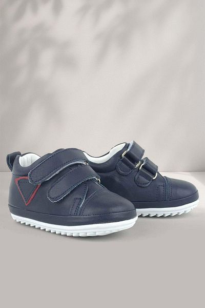 Rakerplus Scrat Genuine Leather Navy Blue First Step Baby Shoes