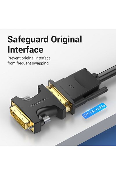 Vention DVI Male to Female Adapter Black