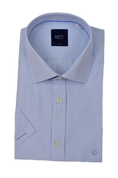 KAMER Men's Classic Eyelet Pattern Short Sleeve Shirt 9404 Bgl-St04573