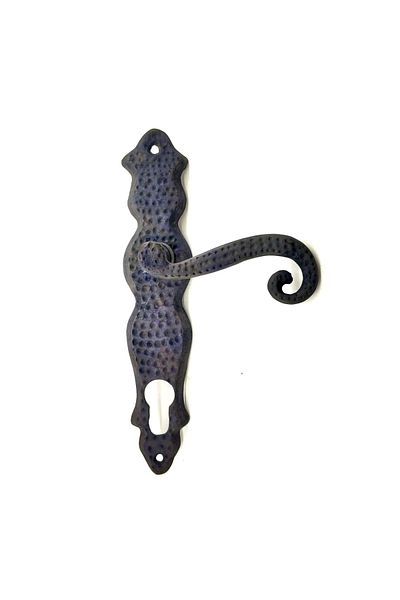Belle Fusion Antique Style Decorative Brass Curved Yale Door Handle - 210x43 Mm, Oxide