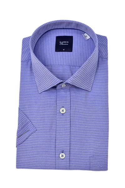 KAMER Men's Classic Dobby Short Sleeve Shirt 9406 Bgl-St04574