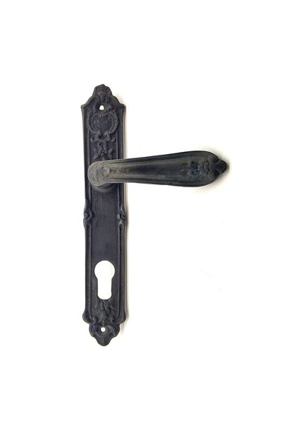 Belle Fusion Antique Style Decorative Brass Floral Bathroom Door Handle - 240X40 Mm, Oxide