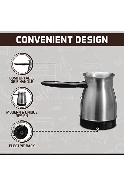 Hope Electric Turkish Coffee Maker 600W 0.6L Stainless Steel