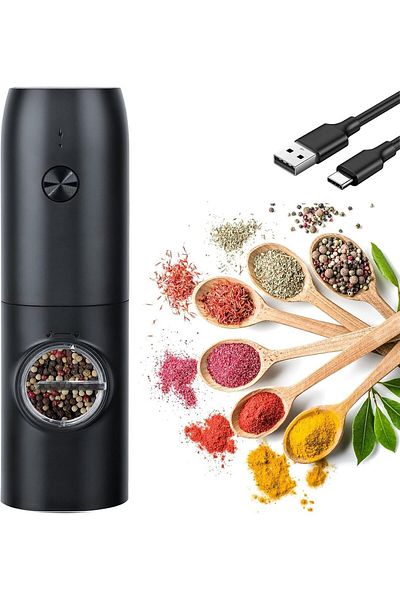 Generic Electric Pepper and Salt Grinder - Rechargeable Electric Pepper Grinder, Automatic Pepper Salt Mill