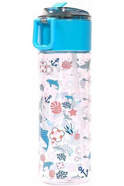 Generic Eazy Kids Lunch Box and Tritan Water Bottle w/Snack Box, Shark - Blue, 450ml