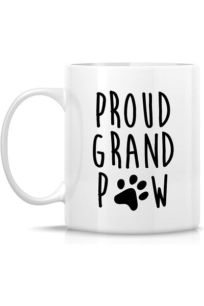 Generic Retreez Funny Mug - Proud Grand Paw Grandpa New Dog Puppy Pet Announcement Dog Lovers 11 Oz Ceramic
