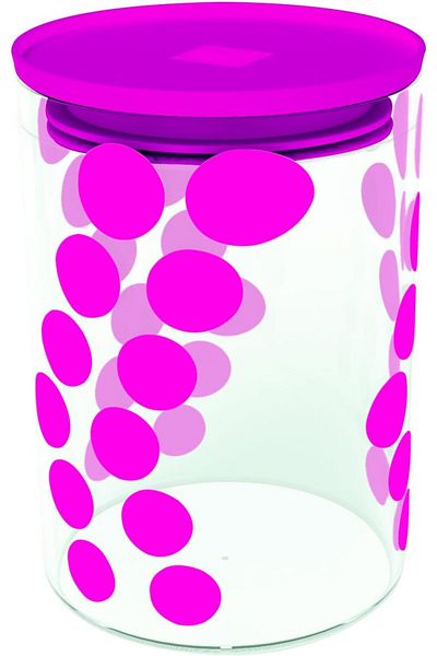 Generic Zak Designs 0896-860 Dot Storage Container Glass Fuchsia fuchsia 900 ml