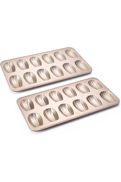 Generic NALACAL Nonstick Madeleine Pan 2 Pack 12-Cavity Heavy Duty Madeleine Cookies Trays for Oven Baking,