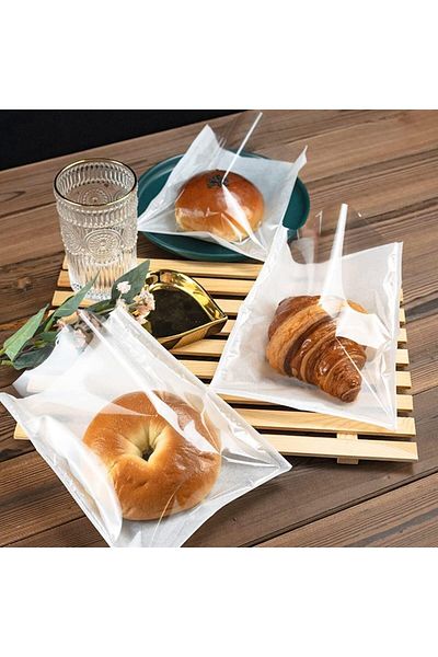 Generic Khazna Heat-Sealable Bakery Bags, 100 Pcs Cookie Bags, Translucent Candy Bags, Kraft Paper Food Bag