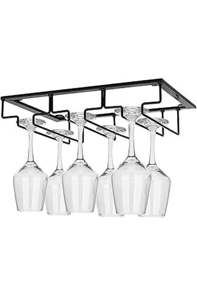 Generic Wine Glass Rack,Wine Glasses Storage Hanger Metal Organizer for Cabinet Kitchen Bar