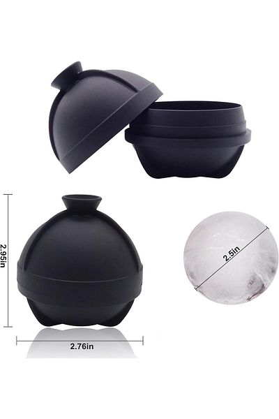 Generic SupWolf Ice Ball Molds 6 Pack,Whiskey Ice Mold,Silicone Sphere Ice Molds with Built-in Funnel with