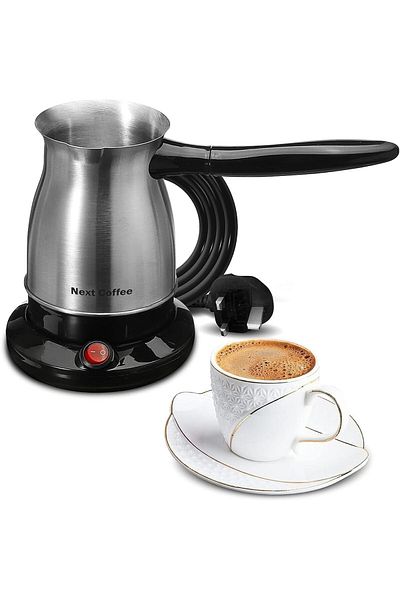 Next Coffee Electric Turkish Maker Machine 800W Pot Warmer Kettle Premium Quality Stainless Steel 60