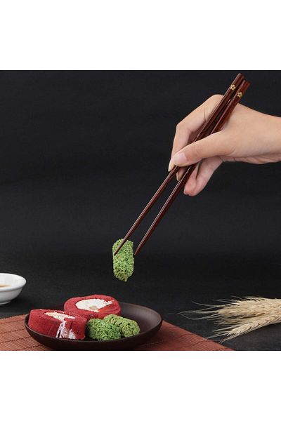 Generic 5 Pairs Wood Chopsticks , Hardwood Chopsticks Japanese Style Reusable Hand-Carved, Non-Slip Design,